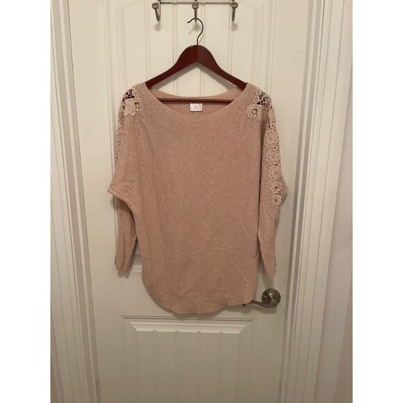 Sirenlily Maternity Lace Embellished‎ Long Sleeve Top Women Sz M , Viscose Blend - Picture 1 of 12